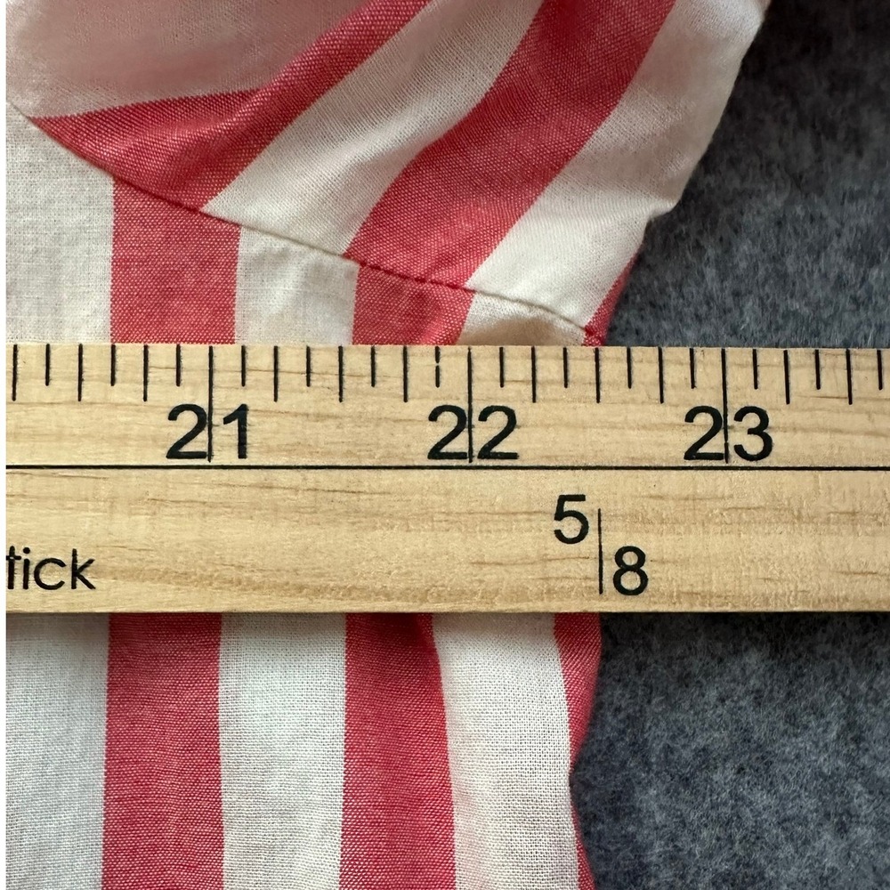 J.Crew Striped Button Down Shirt L Red White 100% Cotton Preppy Coastal Nautical - Picture 6 of 7